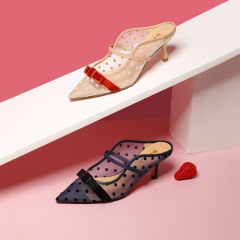 百丽莓莓仙女鞋穆勒2020春夏商场新款网鞋仙女高跟凉鞋3LZ31AH0聚