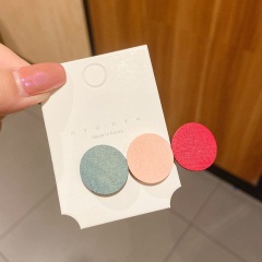 1网红元气拼色爱心几何发夹韩国复古木质刘海夹发卡头饰女卡子发饰