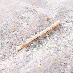 1网红百搭珍珠发夹一字夹刘海边夹发卡女2019新款成人韩国发饰头饰
