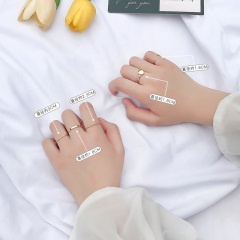1网红关节戒指女ins潮时尚个性冷淡风可调节食指戒尾戒套装组合环