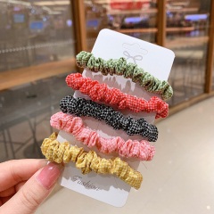 1简约可爱布艺大肠圈发圈一套头绳韩国少女小号发绳ins扎马尾皮筋
