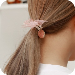 1韩国少女心粉色高弹力橡皮筋可爱星空头绳打结发绳发圈扎头发饰品