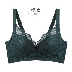 11千奈美内衣女无钢圈文胸薄款聚拢蕾丝聚拢收副乳调整型胸罩