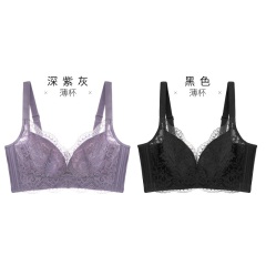 11千奈美内衣女夏薄款聚拢无钢圈上托收副乳性感胸罩调整型文胸套装