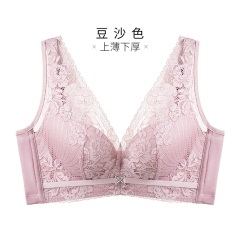 11千奈美内衣女无钢圈薄款聚拢美背文胸上托收副乳调整型全罩杯胸罩