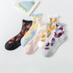8春秋季女士袜子水晶丝袜中筒玻璃丝袜韩国可爱透明袜冬天卡丝袜潮