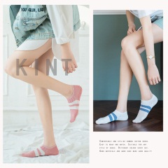 8袜子女浅口船袜夏季薄款女士百搭款短筒棉袜韩国可爱双杠低帮短袜