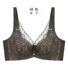 11千奈美大码超薄款无痕内衣女大胸显小聚拢收副乳上托调整型文胸