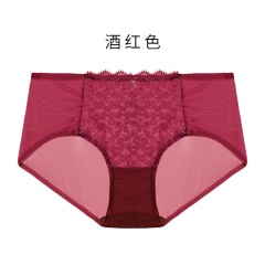 11千奈美清爽透气舒适亲肤三角裤性感蕾丝中腰提臀无痕内裤