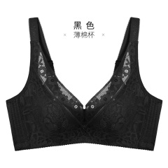 11千奈美舒适清爽透气性感蕾丝边内衣聚拢大码薄杯调整型文胸罩
