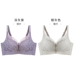 11千奈美性感蕾丝内衣女薄款大码收副乳聚拢无钢圈防下垂调整型文胸