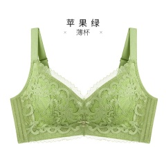 11千奈美新款无钢圈内衣女薄款大胸显小大码聚拢收副乳调整型文胸罩