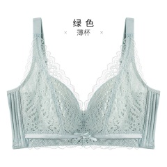 11千奈美内衣女夏薄款无钢圈文胸聚拢上托调整型收副乳性感蕾丝胸罩