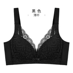 11千奈美内衣女无钢圈文胸舒适性感蕾丝薄款聚拢收副乳调整型胸罩