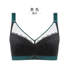 11千奈美轻薄透全罩杯内衣女性感蕾丝全包裹大胸显小无钢圈文胸罩