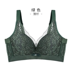 11千奈美内衣女无钢圈文胸性感蕾丝防下垂薄款聚拢收副乳调整型胸罩