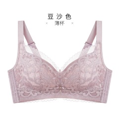 11千奈美新款无钢圈内衣女薄款大胸显小大码聚拢收副乳调整型文胸罩