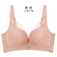 11千奈美内衣女无钢圈文胸超薄款性感蕾丝收副乳聚拢调整型胸罩