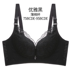 11千奈美女士大码内衣大胸显小超薄杯舒适透气调整型无钢圈文胸罩