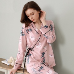 13红豆2020春夏季居家服新品女士睡衣系带纯棉日系和风家居服套装