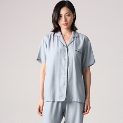 13红豆春夏新女莫代尔绵滑爽型居家服女式翻领贡缎睡衣可外穿