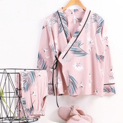 13红豆2020春夏季居家服新品女士睡衣系带纯棉日系和风家居服套装