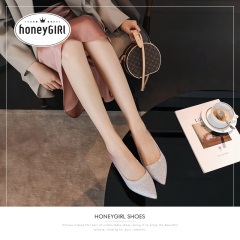 31honeyGIRL甜粉尖头单鞋2020春季新款亮片新娘鞋细跟高跟鞋宴会鞋