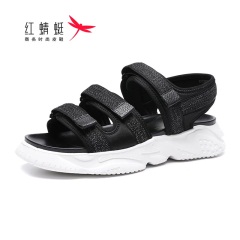 33红蜻蜓男鞋2020夏季新款运动户外休闲凉鞋学生魔术贴舒适沙滩鞋