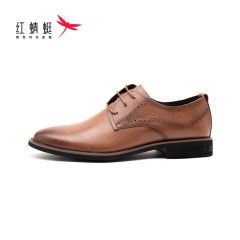 33商场专柜同款红蜻蜓2020夏季新品头层牛皮商务皮鞋尖头系带男皮鞋