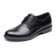 33红蜻蜓男鞋商务休闲皮鞋低帮系带办公室工作鞋时尚男单鞋真皮正品