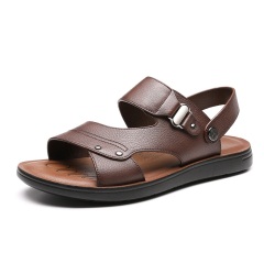 33红蜻蜓凉鞋男士沙滩鞋舒适软底休闲凉拖鞋 夏季新款真皮凉鞋