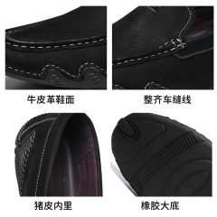 33红蜻蜓乐福鞋男2020新款春季男士休闲鞋平底一脚蹬驾车鞋真皮男鞋
