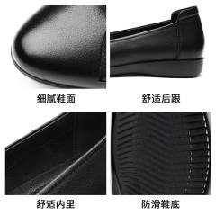 33红蜻蜓女鞋2020新款春季圆头蝴蝶结软底妈妈鞋休闲平底鞋单鞋真皮