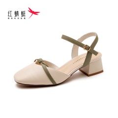 33商场专柜同款红蜻蜓2020夏季新款女凉鞋玛丽珍粗中跟羊皮柔软细腻