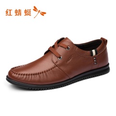33红蜻蜓真皮男鞋秋季新款正品官方休闲英伦风鞋子男潮鞋皮鞋