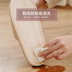 日式四季无声静音透气男女夏季居家用亚麻布艺凉情侣拖鞋棉软底