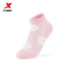 特步正品女袜子透气中筒袜短袜2020新款舒适纯棉防臭运动袜-3双装E96