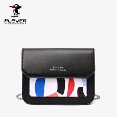 ploverCp88香港品牌包包女包新款2020链条斜挎包百搭小方包时尚撞色单肩包潮