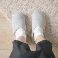 日式木地板专用软底无声静音布底家用棉拖鞋秋冬男女卧室地毯室内