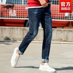 卡帝乐鳄鱼52男士牛仔裤休闲直筒宽松男裤2020新款秋季弹力牛仔长裤