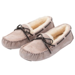澳洲羊毛豆豆鞋女秋冬季皮毛一体室内家居羊毛月子棉拖鞋包跟外穿