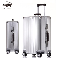 卡帝乐鳄鱼52全铝镁合金拉杆箱男女旅行箱万向轮金属20寸登机行李箱