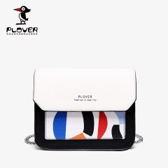 ploverCp88香港品牌包包女包新款2020链条斜挎包百搭小方包时尚撞色单肩包潮