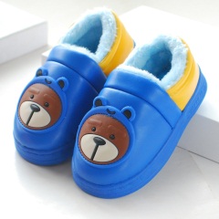 34儿童棉拖鞋包跟冬季PU皮防水防滑保暖宝宝鞋小童中童男童女童棉鞋