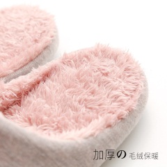 无声静音日式冬季棉拖鞋男女情侣家居室内软底木地板居家家用地毯