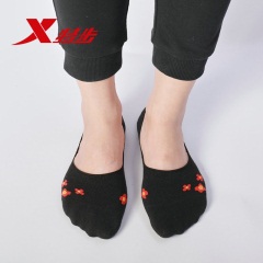 特步女子短袜船袜运动袜2020新款潮流透气袜子舒适轻薄花纹-3双装C96